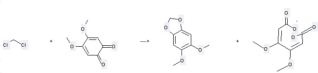 1,3-Benzodioxole,5,6-dimethoxy- can be prepared by dichloromethane and 4,5-dimethoxy-[1,2]benzoquinone by electrochemical reaction